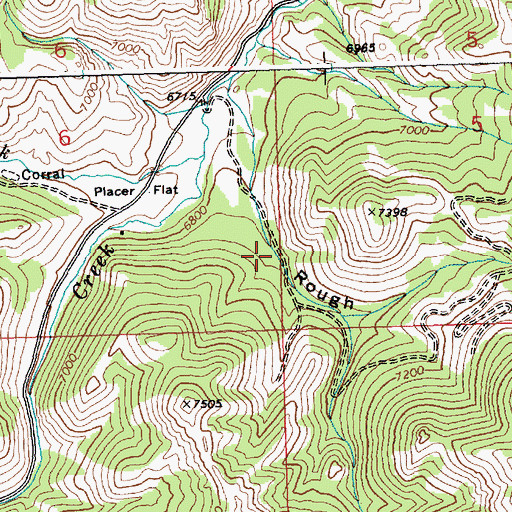 Topographic Map of Rough Canyon, ID
