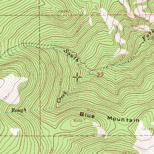 Topographic Map of Rough Creek, ID