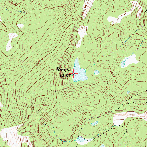 Topographic Map of Rough Lake, ID