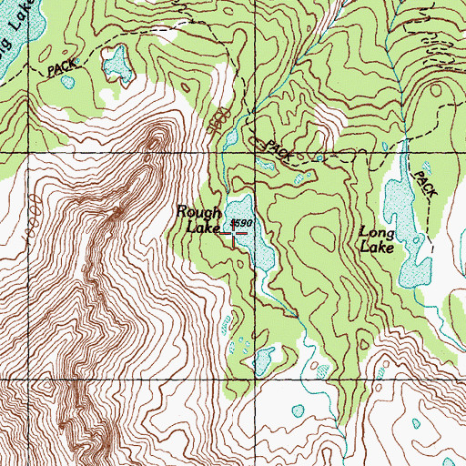 Topographic Map of Rough Lake, ID