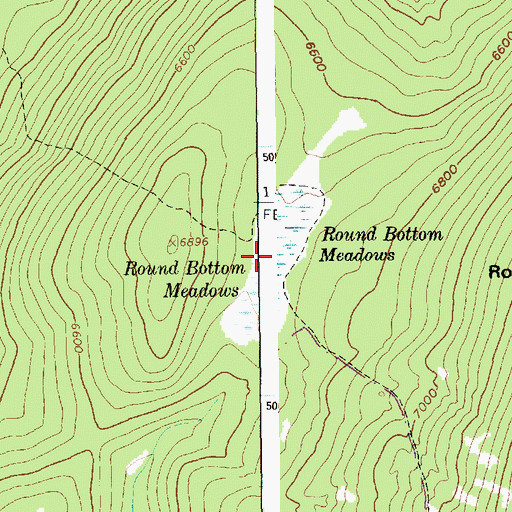 Topographic Map of Round Bottom Meadows, ID