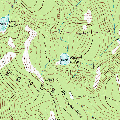 Topographic Map of Round Lake, ID