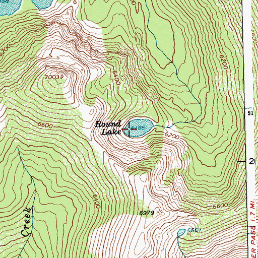 Topographic Map of Round Lake, ID