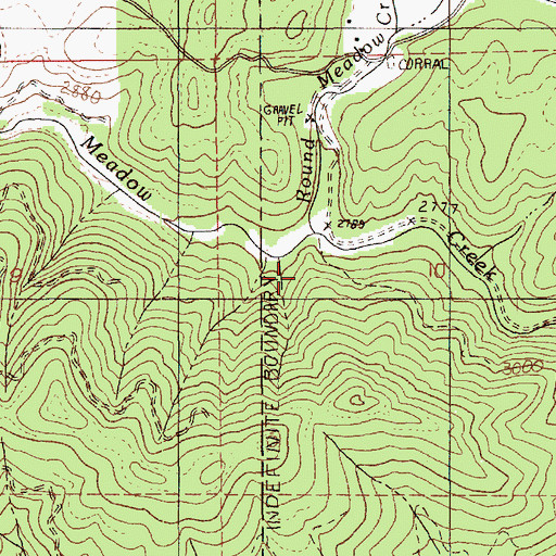 Topographic Map of Round Meadow Creek, ID