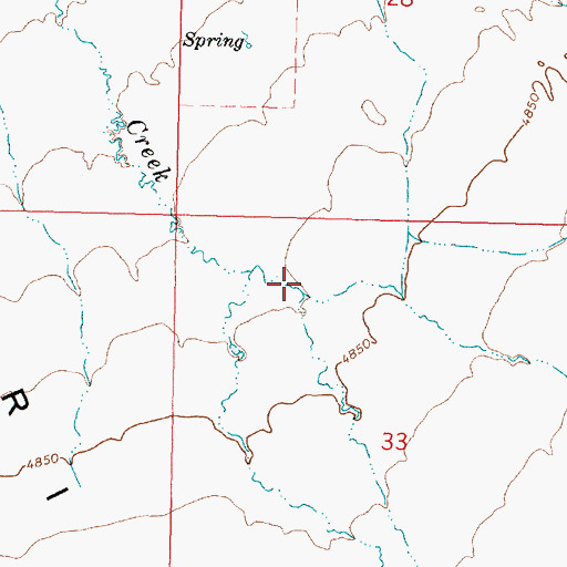 Topographic Map of Round Mountain Creek, ID