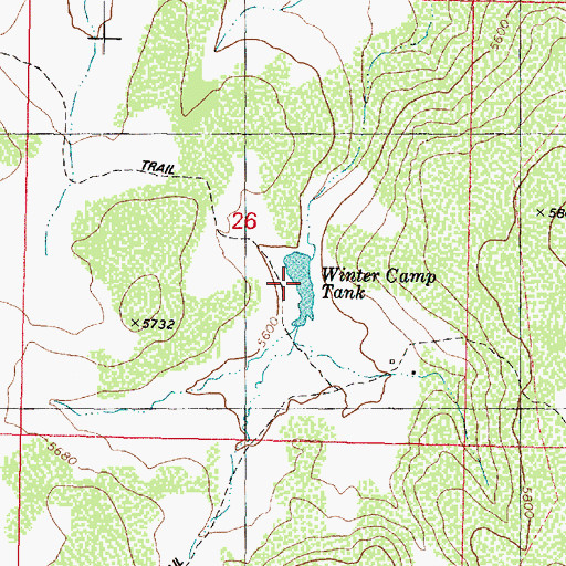 Topographic Map of Winter Camp Tank, AZ