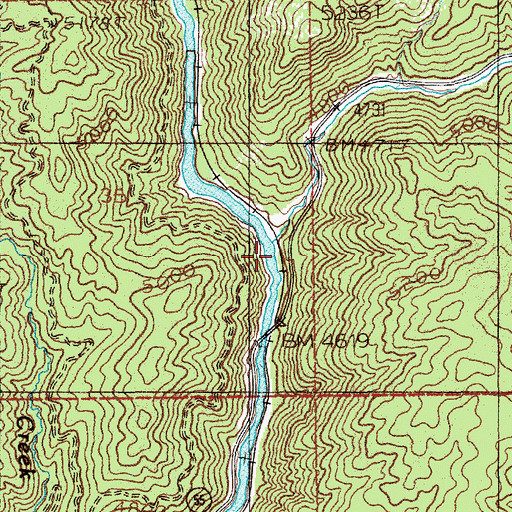 Topographic Map of Round Valley Creek, ID