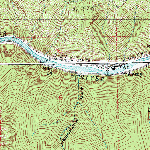 Topographic Map of Roundhouse Gulch, ID