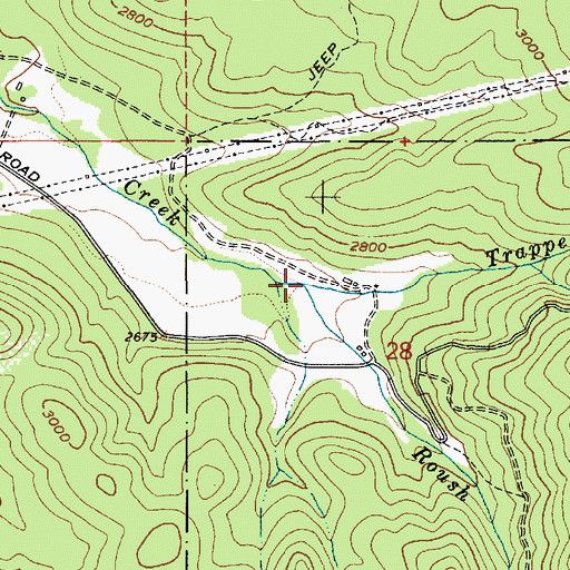 Topographic Map of Roush Creek, ID
