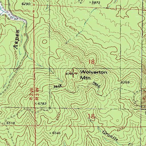 Topographic Map of Wolverton Mountain, AZ