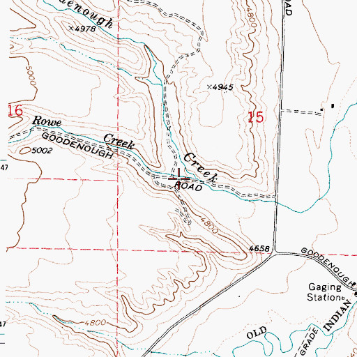Topographic Map of Rowe Creek, ID