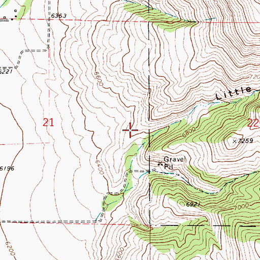 Topographic Map of Rowley Canyon, ID