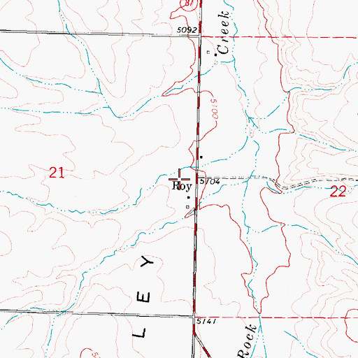 Topographic Map of Roy, ID