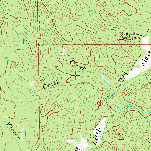 Topographic Map of Royal Creek, ID