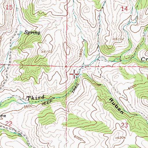 Topographic Map of Ruben Hollow, ID