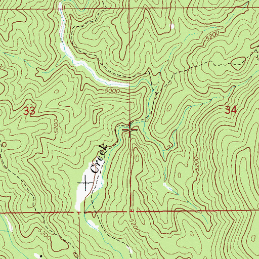 Topographic Map of Rubie Creek, ID