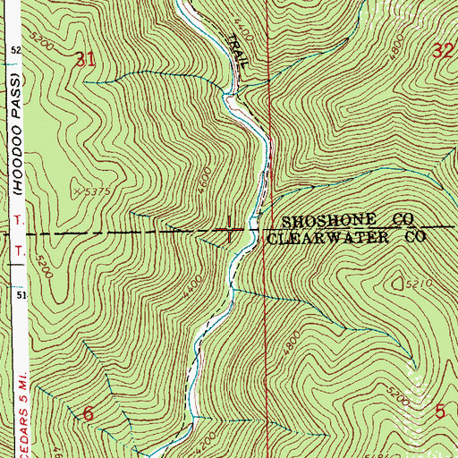 Topographic Map of Ruble Creek, ID