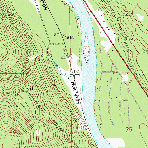 Topographic Map of Ruby Creek, ID