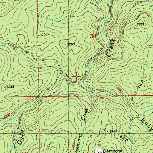 Topographic Map of Ruby Creek, ID