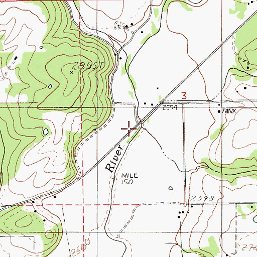 Topographic Map of Ruby Creek, ID