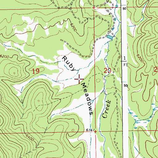 Topographic Map of Ruby Meadows, ID