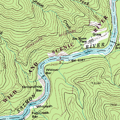 Topographic Map of Ruff Creek, ID