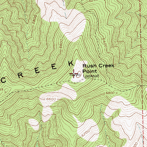 Topographic Map of Rush Creek Point, ID