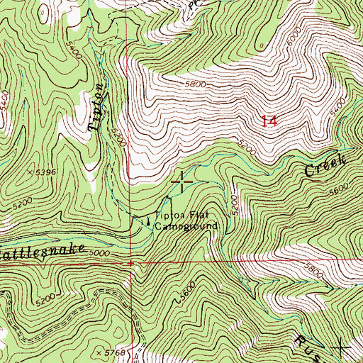 Topographic Map of Russel Gulch, ID