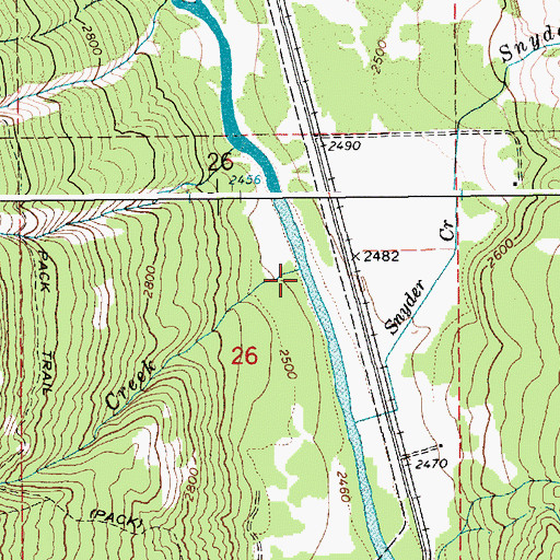 Topographic Map of Rutledge Creek, ID