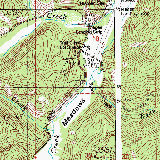 Topographic Map of Ryan Creek, ID