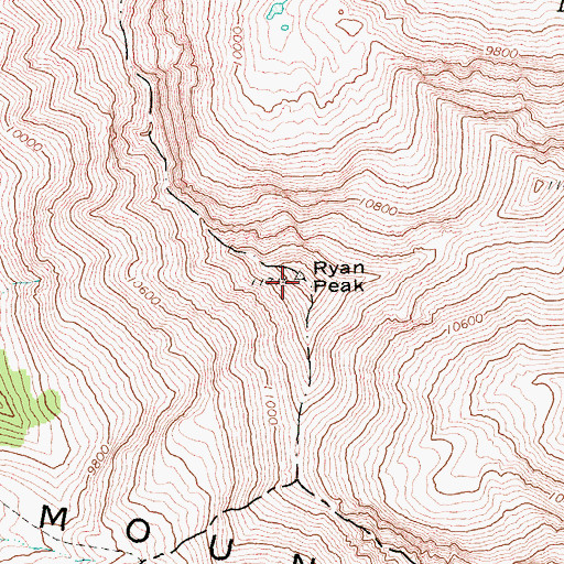 Topographic Map of Ryan Peak, ID