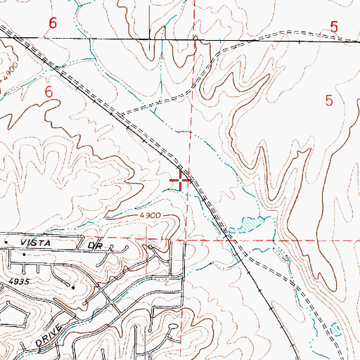 Topographic Map of Yaeger Railroad Station, AZ