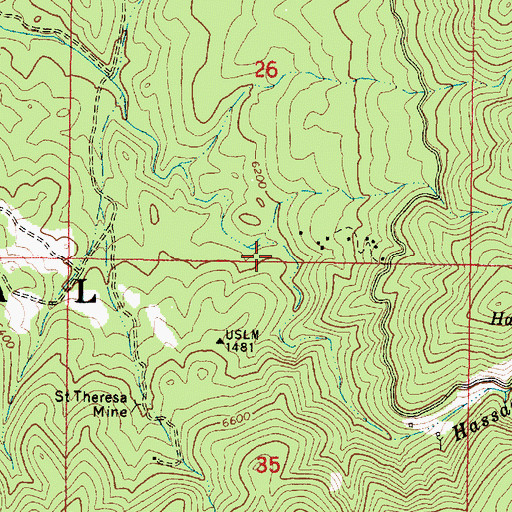 Topographic Map of Yankee Girl Mine, AZ