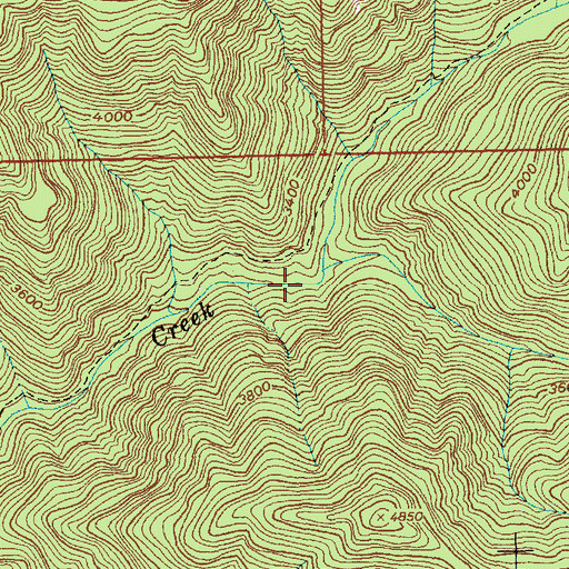 Topographic Map of Saddle Creek, ID