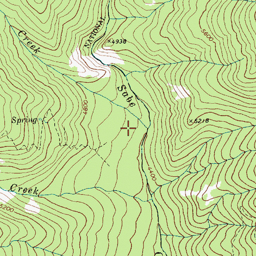 Topographic Map of Saddle Creek, ID