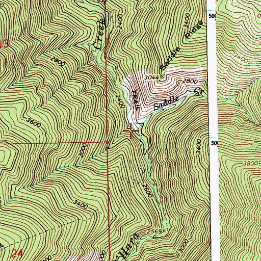 Topographic Map of Saddle Creek, ID