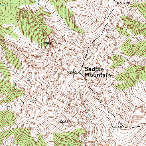Topographic Map of Saddle Mountain, ID