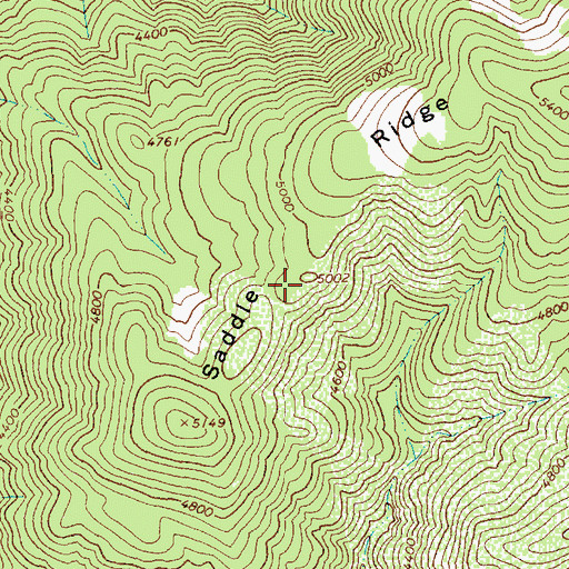 Topographic Map of Saddle Ridge, ID