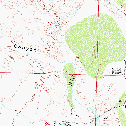 Topographic Map of Devils Canyon, AZ