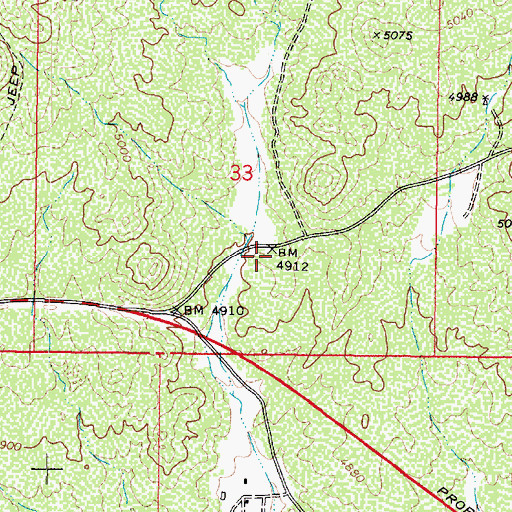 Topographic Map of Yarbo School, AZ