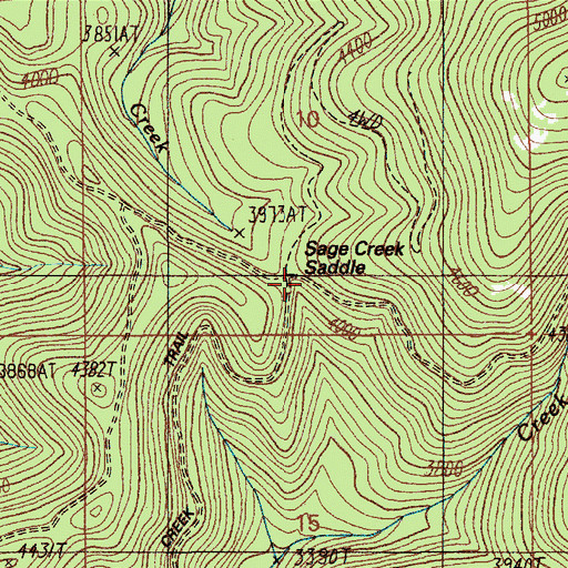 Topographic Map of Sage Creek Saddle, ID