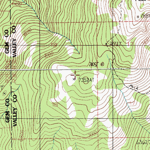 Topographic Map of Sage Hen Basin Trail, ID