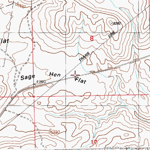 Topographic Map of Sage Hen Flat, ID