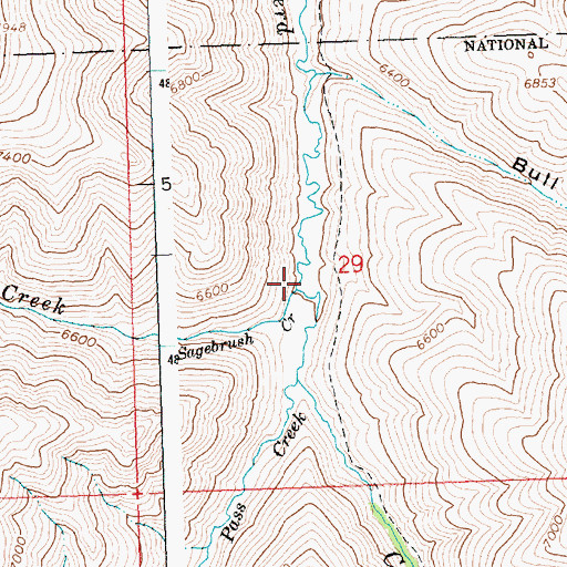 Topographic Map of Sagebrush Creek, ID