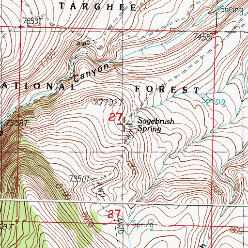 Topographic Map of Sagebrush Spring, ID