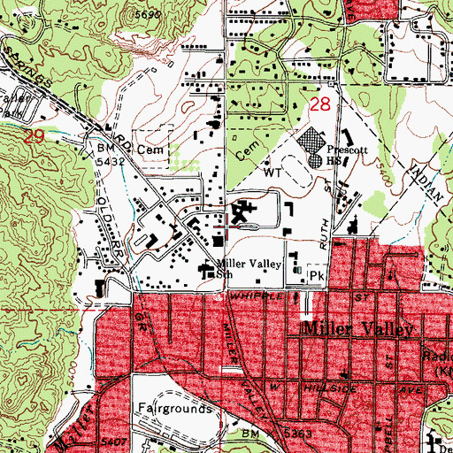 Topographic Map of Yavapai Regional Medical Center West Campus, AZ