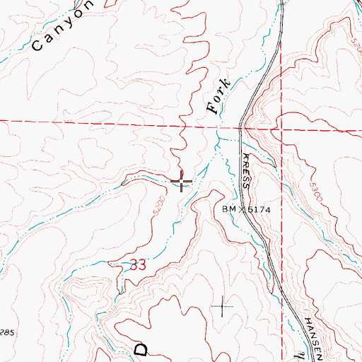 Topographic Map of Sager Canyon, ID