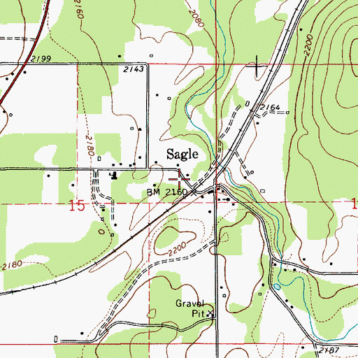 Topographic Map of Sagle, ID