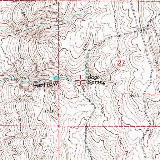 Topographic Map of Sago Spring, ID