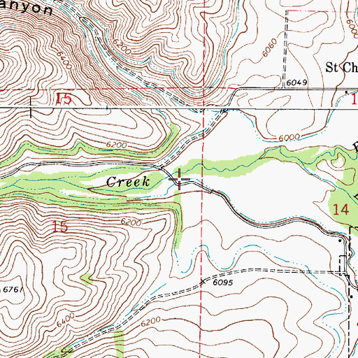 Topographic Map of Saint Charles Canyon, ID